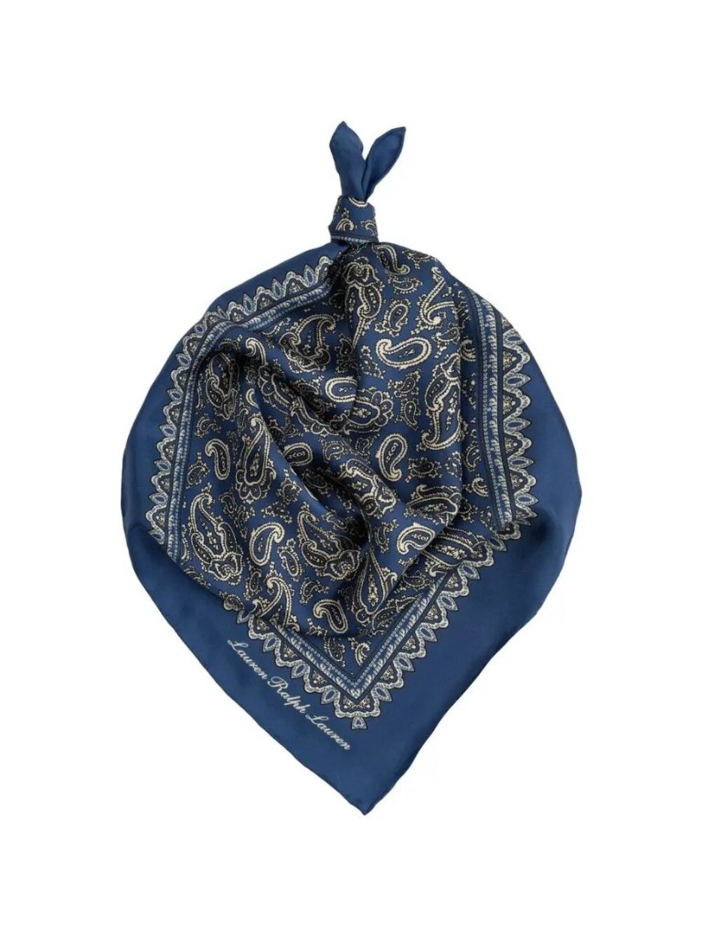 NWT Lauren Ralph Lauren Fall Paisley Bandana Charter Blue Size One Size